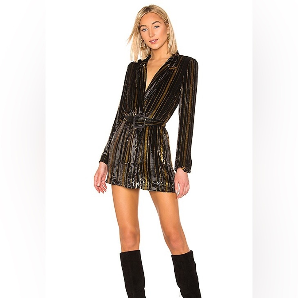 House of Harlow 1960 Black and Gold Mini Dress